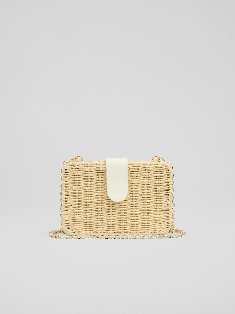 LK Bennett Natural Lorente Paper Rectangle Box Paper Cross-Body Bag - Image 1 of 6 LK Bennett Natural Lorente Paper Rectangle Box Paper Cross-Body Bag - Image 1 of 6