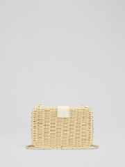 LK Bennett Natural Lorente Paper Rectangle Box Paper Cross-Body Bag - Image 2 of 6
