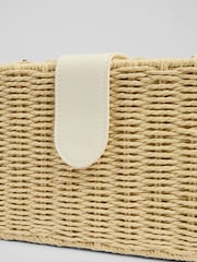 LK Bennett Natural Lorente Paper Rectangle Box Paper Cross-Body Bag - Image 3 of 6