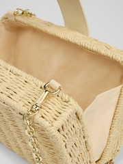 LK Bennett Natural Lorente Paper Rectangle Box Paper Cross-Body Bag - Image 4 of 6