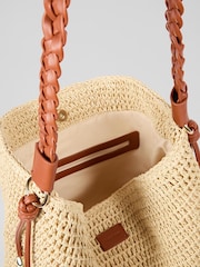 LK Bennett Natural Lorente Paper Rectangle Box Paper Cross-Body Bag - Image 6 of 6