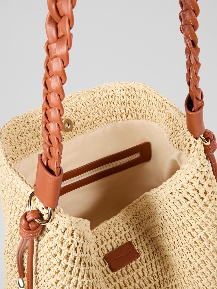 LK Bennett Natural Lorente Paper Rectangle Box Paper Cross-Body Bag - Image 6 of 6