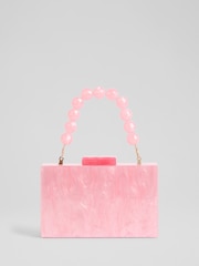 LK Bennett Pink Acrylic Resin Box Clutch Bag - Image 1 of 2