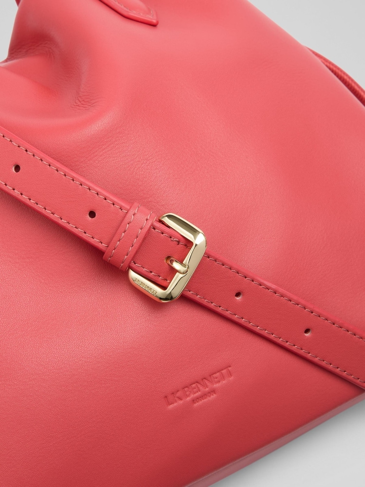 LK Bennett Pink Selina Amber Leather Bead Tote Bag - Image 3 of 3