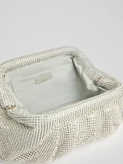 LK Bennett Crystal Clear Crystal And Rhodium Plating Crystal Clasp Frame Clutch Bag - Изображение 4 из 4
