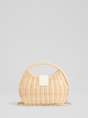 LK Bennett Lulu Straw Rattan Box Grab Bag - Bild 1 von 3