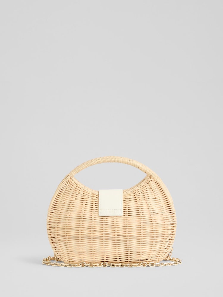 LK Bennett Lulu Straw Rattan Box Grab Bag - Bild 1 von 3