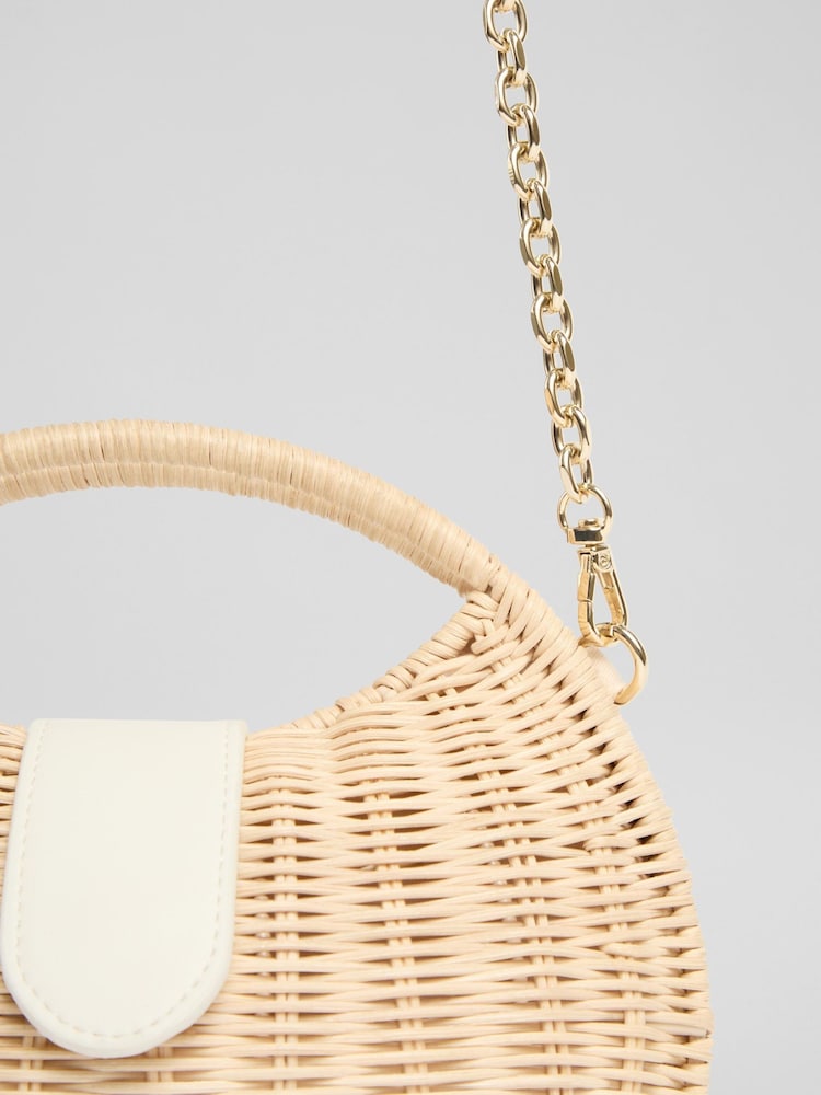 LK Bennett Lulu Straw Rattan Box Grab Bag - Bild 3 von 3