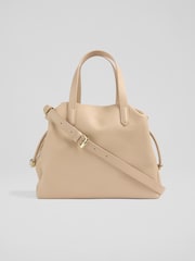 LK Bennett Natural Frankie Fabric And Leather Core Cross-Body Bag - Image 1 of 5