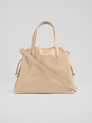 LK Bennett Natural Frankie Fabric And Leather Core Cross-Body Bag - Image 2 of 5