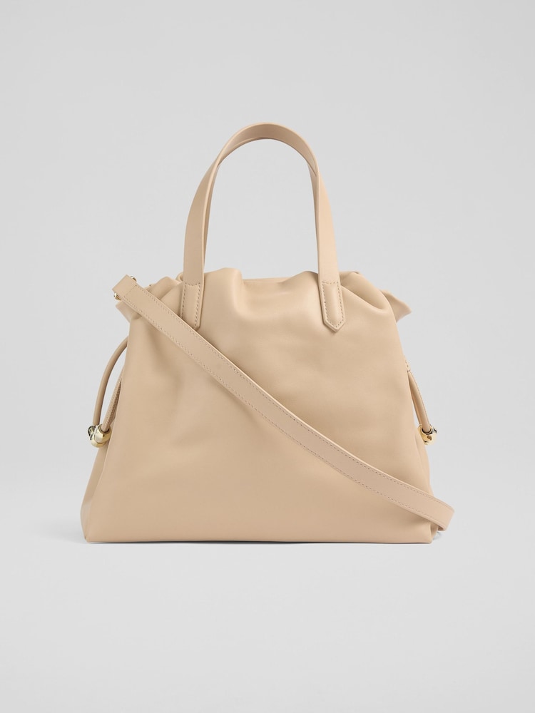 LK Bennett Natural Frankie Fabric And Leather Core Cross-Body Bag - Image 2 of 5