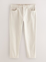 Ecru White Regular Tapered Fit Vintage Wash Denim Jeans - Image 5 of 9