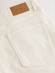 Ecru White Regular Tapered Fit Vintage Wash Denim Jeans - Image 7 of 9