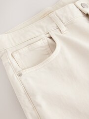 Ecru White Regular Tapered Fit Vintage Wash Denim Jeans - Image 9 of 9