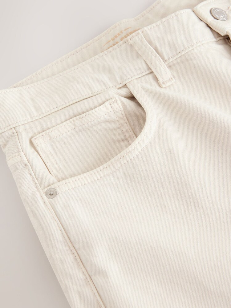 Ecru White Regular Tapered Fit Vintage Wash Denim Jeans - Image 9 of 9