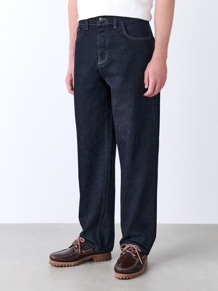 Dark Indigo Rinse Straight Fit Vintage Wash Denim Jeans - Image 1 of 11