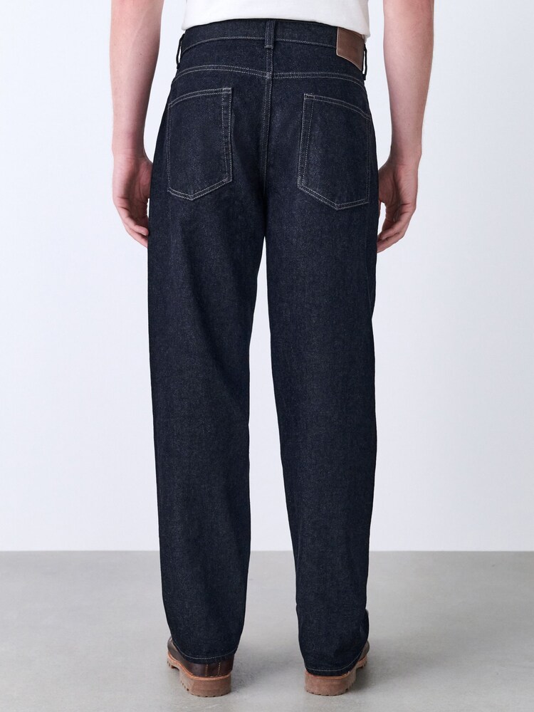 Dark Indigo Rinse Straight Fit Vintage Wash Denim Jeans - Image 2 of 11
