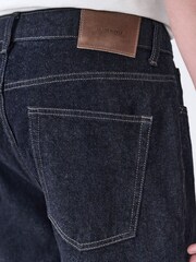 Dark Indigo Rinse Straight Fit Vintage Wash Denim Jeans - Image 4 of 11