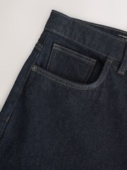 Dark Indigo Rinse Straight Fit Vintage Wash Denim Jeans - Image 8 of 11