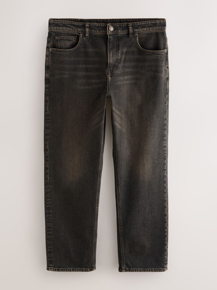 Brown Tint Straight Fit Vintage Wash Denim Jeans - Image 1 of 5 Brown Tint Straight Fit Vintage Wash Denim Jeans - Image 1 of 5