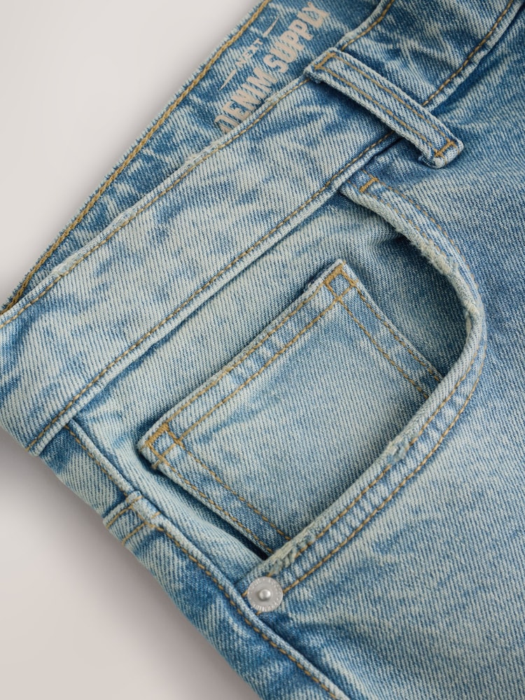 Blue Light Classic Straight Fit Vintage Wash Denim Jeans - Image 11 of 11