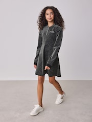Baker by Ted Baker Metallic Glitter Baseball Black Dress - Image 2 of 12