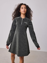 Baker by Ted Baker Metallic Glitter Baseball Black Dress - Image 3 of 12