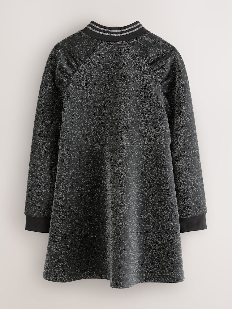 Buy Baker by Ted Baker Metallic Glitter Baseball Black Dress from Next USA