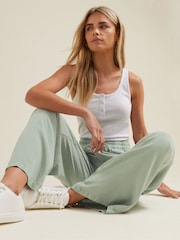 M&Co Green Acid Wash Wide Leg Trousers - Image 1 of 6