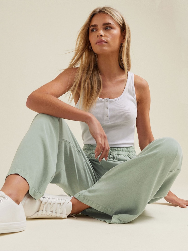 M&Co Green Acid Wash Wide Leg Trousers - Image 1 of 6