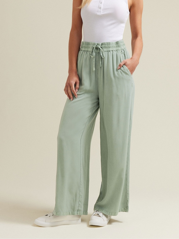 M&Co Green Acid Wash Wide Leg Trousers - Image 2 of 6