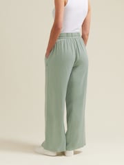 M&Co Green Acid Wash Wide Leg Trousers - Image 4 of 6