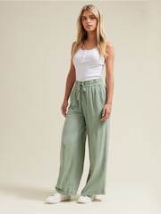 M&Co Green Acid Wash Wide Leg Trousers - Image 5 of 6