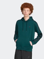 adidas Originals Green Adicolor Classics 3-Stripes Hoodie - Image 1 of 6