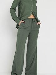 Long Tall Sally Green Blend Wide Leg Trousers - Image 2 of 6