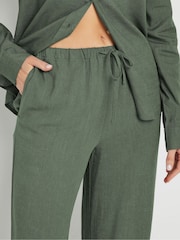 Long Tall Sally Green Blend Wide Leg Trousers - Image 5 of 6