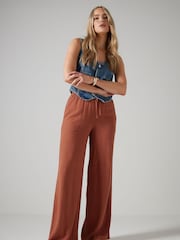 Long Tall Sally Orange Blend Wide Leg Trousers - Image 1 of 4