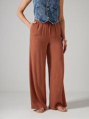 Long Tall Sally Orange Blend Wide Leg Trousers - Image 2 of 4