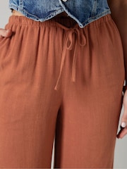 Long Tall Sally Orange Blend Wide Leg Trousers - Image 4 of 4