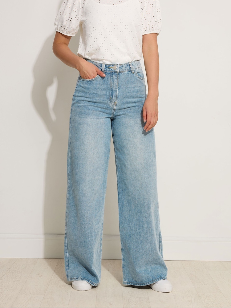 Long Tall Sally Blue Palazzo Jeans - Image 1 of 5
