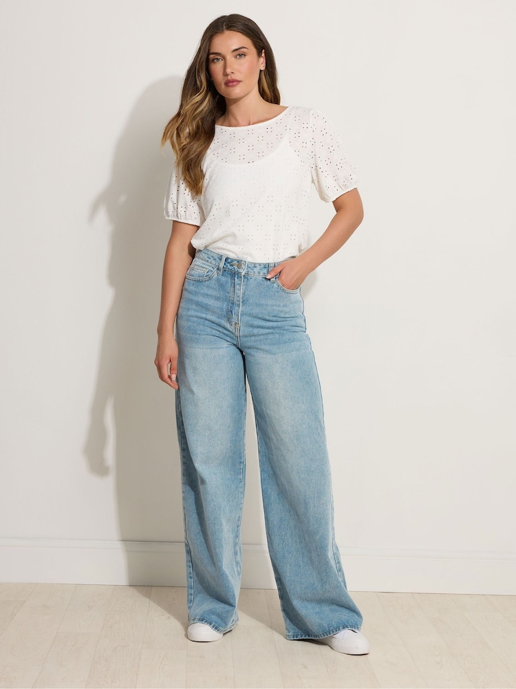 بنطلون جينز Palazzo من Long Tall Sally - صورة 2 من 5 بنطلون جينز Palazzo من Long Tall Sally - صورة 2 من 5