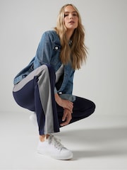 Long Tall Sally Blue 100% Cotton Side Panel Joggers - Image 1 of 4