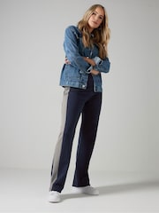 Long Tall Sally Blue 100% Cotton Side Panel Joggers - Image 2 of 4