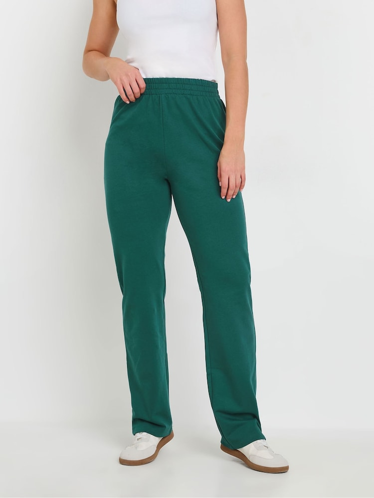 Long Tall Sally Green 100% Cotton Straight Leg Joggers - Image 2 of 5