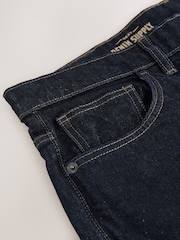 Dark Indigo Rinse Relaxed Fit Vintage Wash Denim Jeans - Image 10 of 11