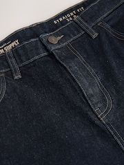 Dark Indigo Rinse Relaxed Fit Vintage Wash Denim Jeans - Image 9 of 11