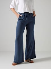 Long Tall Sally Blue Blend Wide Leg Trousers - Image 2 of 4