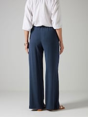 Long Tall Sally Blue Blend Wide Leg Trousers - Image 3 of 4