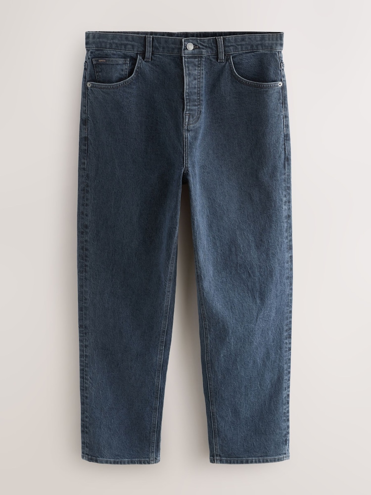 Blue Mid Tint Relaxed Tapered Fit Vintage Wash Denim Jeans - Image 1 of 5 Blue Mid Tint Relaxed Tapered Fit Vintage Wash Denim Jeans - Image 1 of 5