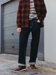 Black Baggy Fit Vintage Wash Denim Jeans - Image 1 of 5